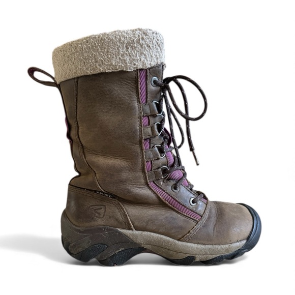 Keen Waterproof Insulated Tall Winter Snow Boots Warm Winter Outdoor Brown 6.5 - Picture 4 of 13